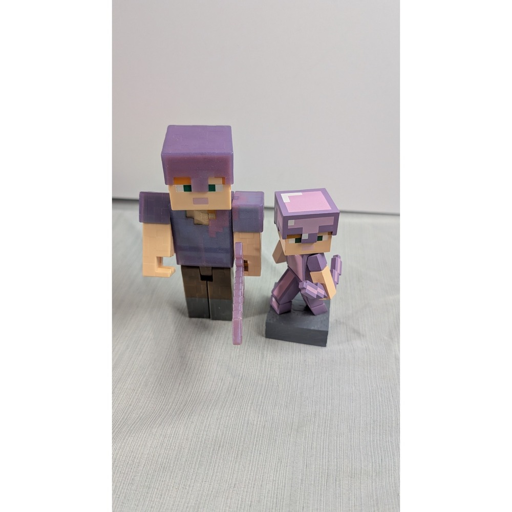 Mojang Minecraft Alex Enchanted Armor Figures 2017 - 2 figure lot